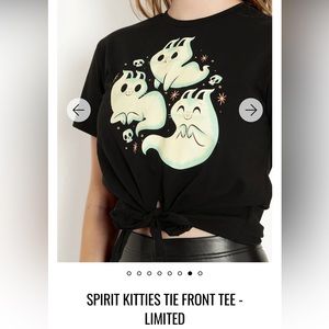 Blackmilk clothing Spirit kitties tie front tee